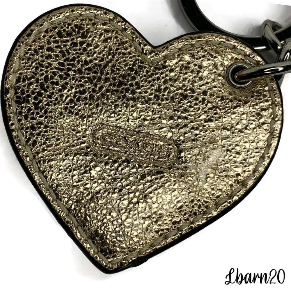 ❤️ Coach Multicolored Jewel Crystal HEART Keychain
